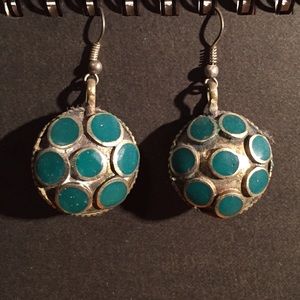 Vintage Afghani Turquoise Earrings